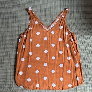 Old Navy Orange and White Polka Dot Camisole